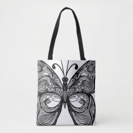 Bolso De Tela Tote mariposa