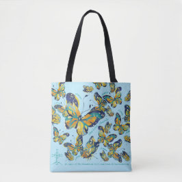Bolso De Tela Tote Mariposa-Butterfly AQUA
