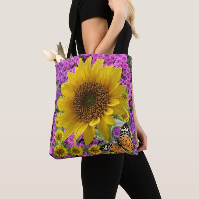 Bolso De Tela Tote mariposa de girasol (Detalle)
