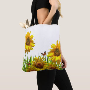 Bolso De Tela Tote mariposa de girasol