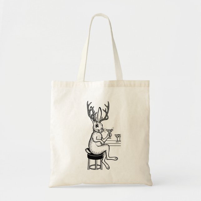 Bolso De Tela Tote Martini Jackalope (Frente)