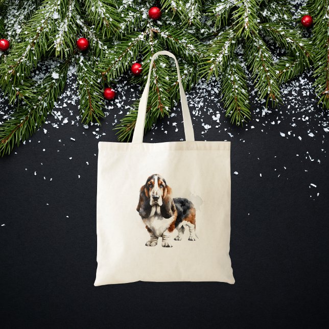 Bolso De Tela Tote/Mascotas de Cute Browns Basset Hound (Subido por el creador)
