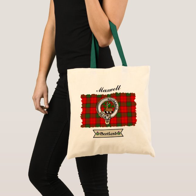 Bolso De Tela Tote Maxwell Clan Badge & Tartan (Anverso (producto))