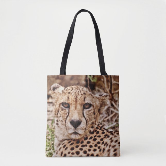 Bolso De Tela Tote medio grande de gato chita (Anverso)