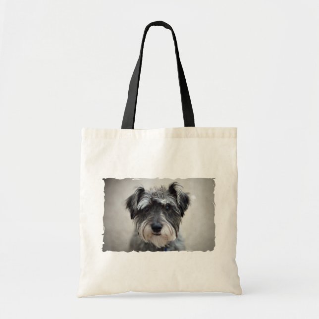 Bolso De Tela Tote medioambiental de perro de Schnauzer (Frente)
