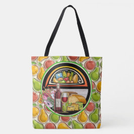 Bolso De Tela Tote Mercado Todo Impreso 3 - Ver Detrás