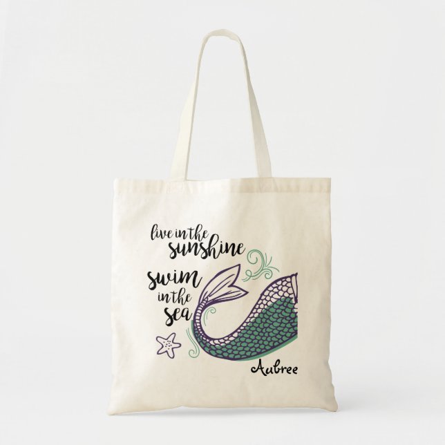 Bolso De Tela Tote Mermaid Tail (Frente)