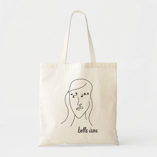 Bolso De Tela Tote minimalista de Belle Âme (Frente)