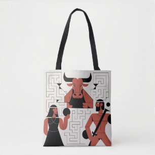 Bolso De Tela Tote Minotaur Labyrinth