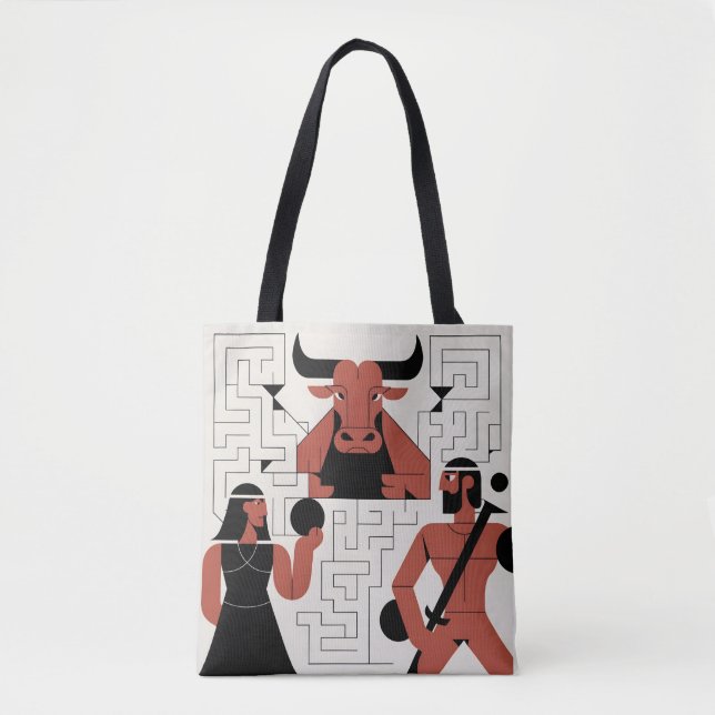 Bolso De Tela Tote Minotaur Labyrinth (Anverso)