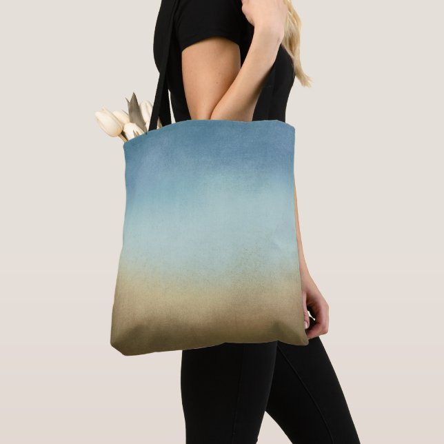 Bolso De Tela Tote moda Ombre Blue Tan (Detalle)