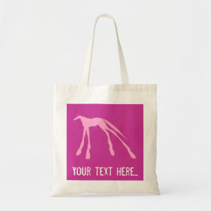 Bolso De Tela Tote moderno rosado de los caballos