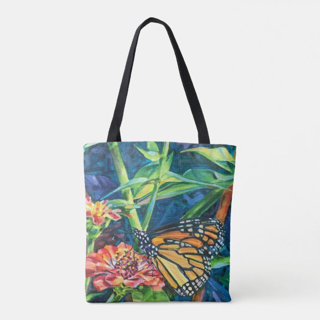 Bolso De Tela Tote monarca. Mariposa majestuosa (Reverso)