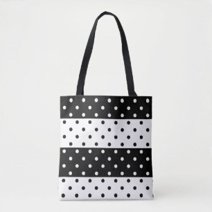 Bolso De Tela Tote monocromático de los lunares