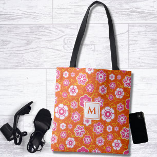Bolso De Tela Tote Monograma de impresión Floral Bandana