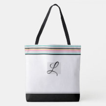 Tote monogramado moderno de banda contemporánea