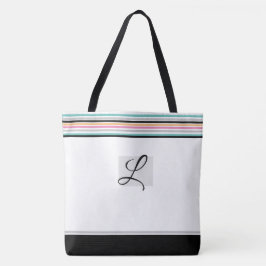 Bolso De Tela Tote monogramado moderno de banda contemporánea