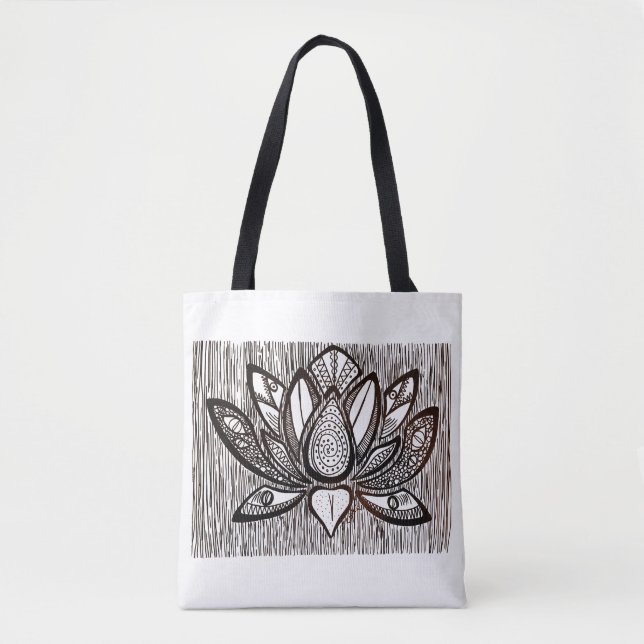 Bolso De Tela Tote Monster Lotus (Anverso)