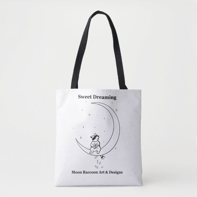 Bolso De Tela Tote Moon Raccoon (Anverso)