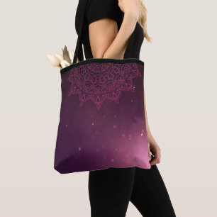Bolso De Tela Tote morado de Mandala