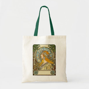 Bolso De Tela Tote: Mucha Art Nouveau - Zodiac - La Plume