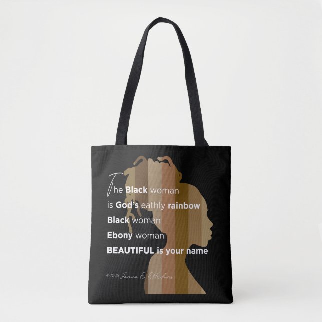 Bolso De Tela Tote "Mujer de ébano"  (Anverso)