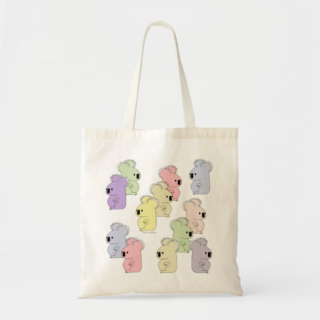 Bolso De Tela tote multicolor de la koala (Frente)