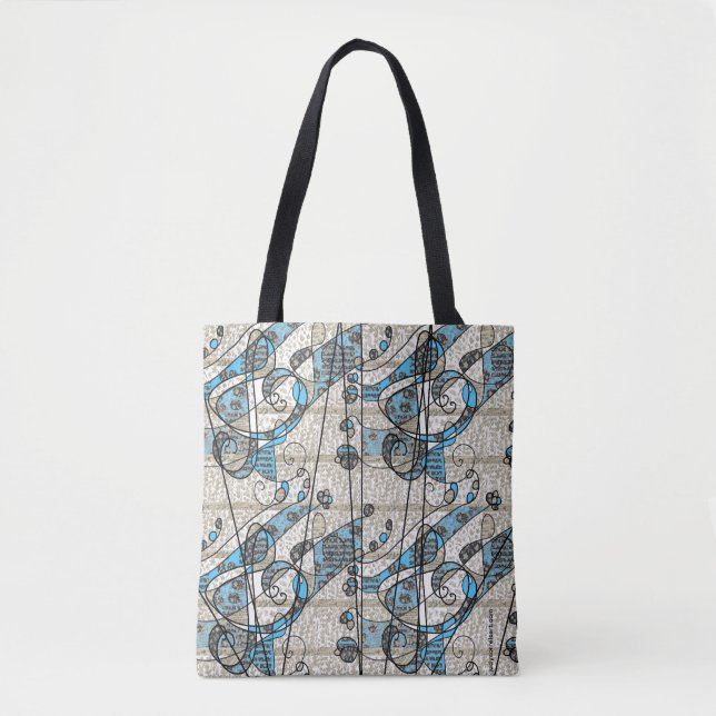 Bolso De Tela Tote musical Blues (Anverso)