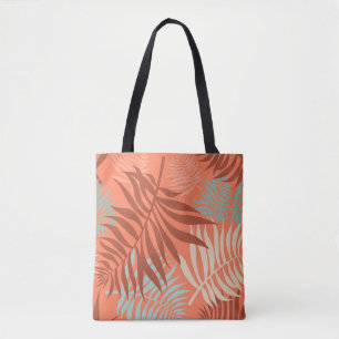 Bolso De Tela Tote naranja Tangerine Leaves