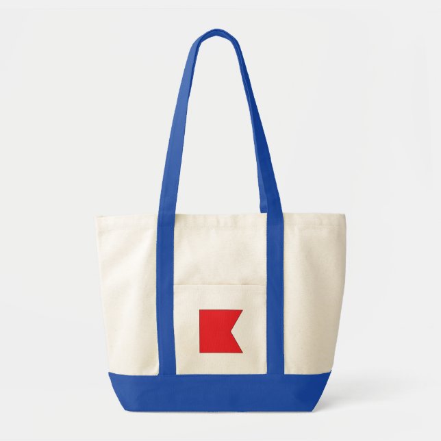 Bolso De Tela Tote náutico del jumbo de la letra B de la bandera (Frente)