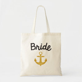 Bolso De Tela Tote náutico del Relieve metalizado dorado del