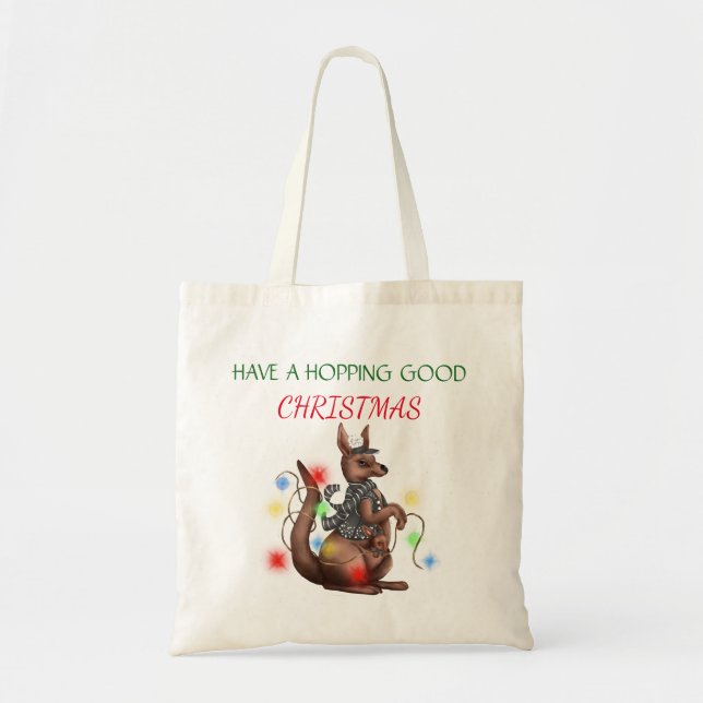 Bolso De Tela tote navidad con canguro (Frente)