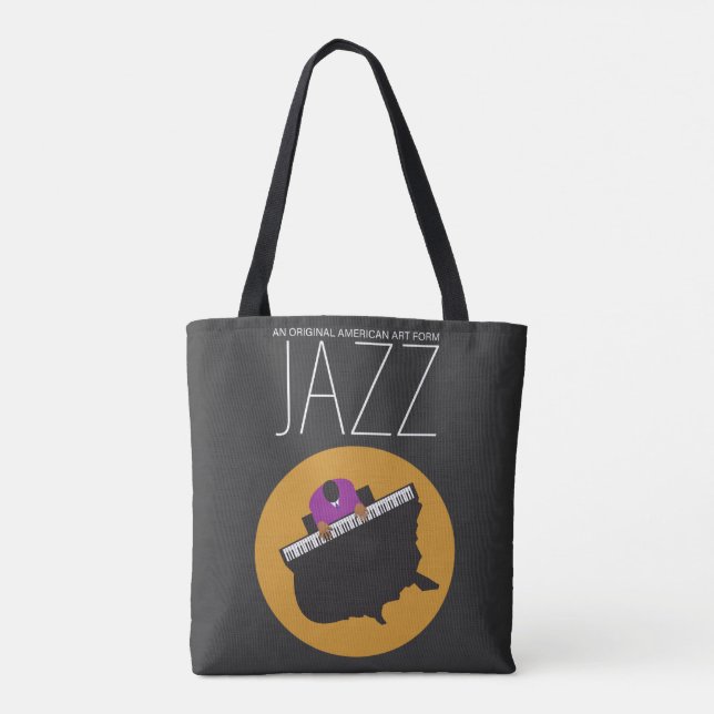 Bolso De Tela Tote negro AmeriJazz (Reverso)