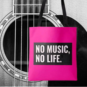 Bolso De Tela Tote No Music No Life – Lleva el Ritmo