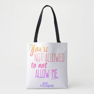 Bolso De Tela "" Tote no permitido