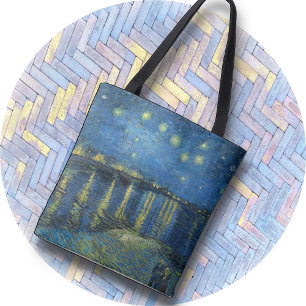 Bolso De Tela TOTE - "Noche estrellada sobre el Ródano" - van Go
