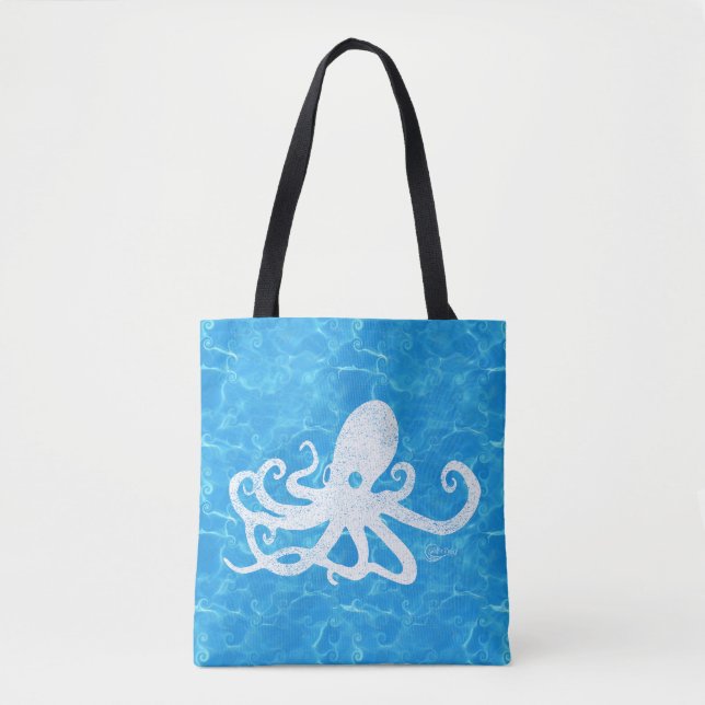Bolso De Tela Tote Octopus para el bebé con agua (Anverso)