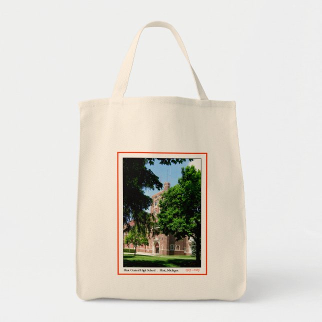 Bolso De Tela Tote orgánico central del pedernal alto (Frente)