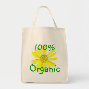 BOLSO DE TELA TOTE ORGÁNICO DEL AMARILLO DAISEY DEL 100%