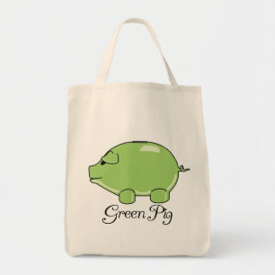 Bolso De Tela Tote orgánico del cerdo verde