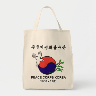 Bolso De Tela Tote orgánico del ultramarinos de Corea del cuerpo