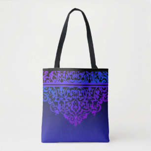 Bolso De Tela Tote Ornate Pattern Purple Ombre