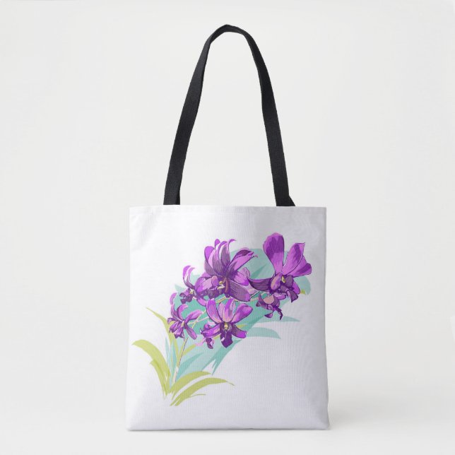 Bolso De Tela Tote Orquídea Tropical (Anverso)
