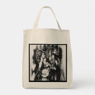 Bolso De Tela Tote orquídea y fantasma por Samira Sperry