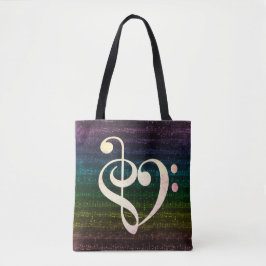 Bolso De Tela Tote oscuro del arco iris