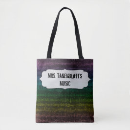 Bolso De Tela Tote oscuro del arco iris - modifique el frente y
