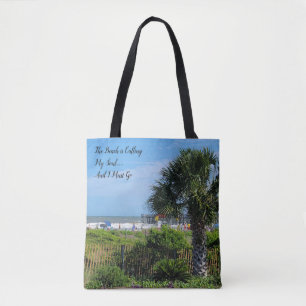 Bolso De Tela Tote Palm Tree Beach Bag