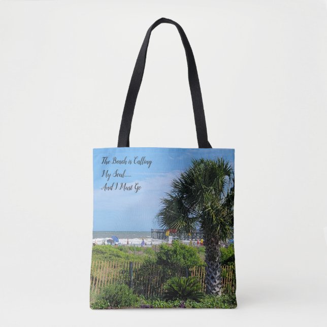 Bolso De Tela Tote Palm Tree Beach Bag (Anverso)