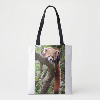 Bolso De Tela Tote Panda Rojo