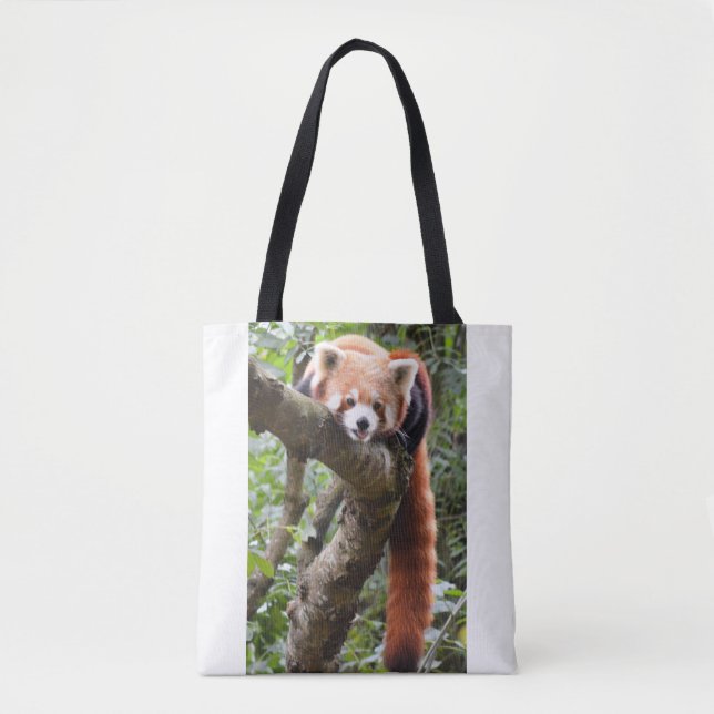 Bolso De Tela Tote Panda Rojo (Anverso)